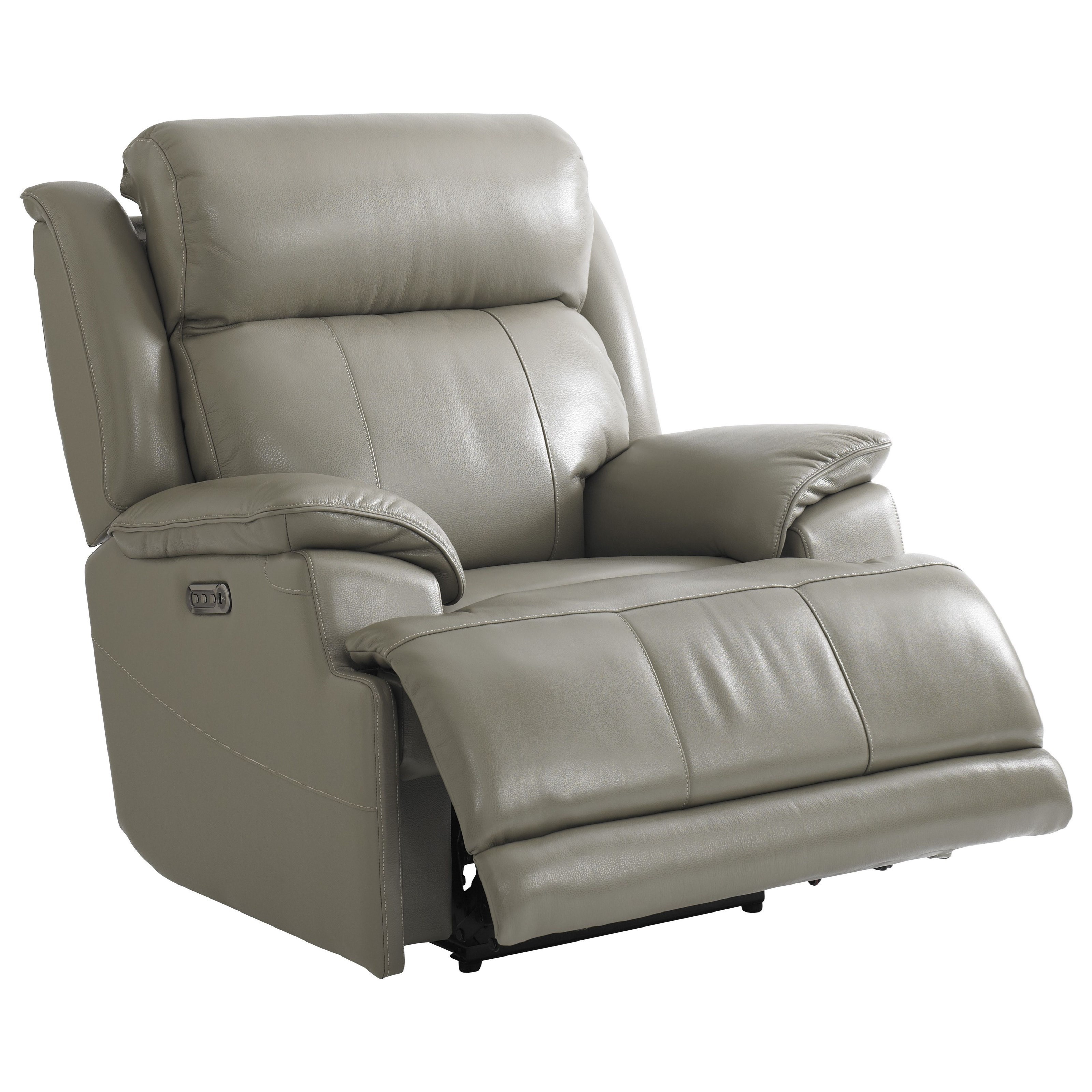 Bassett Club Level Carson 3513 P0Q Casual Power Lay Flat Recliner with Power Headrest and Lumbar Wayside Furniture Mattress Recliners